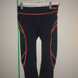 Fila Black and Orange Running Leggings XS